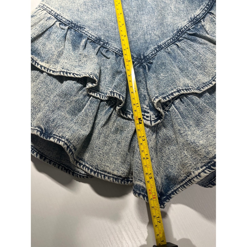 MOTHER The Ruffle Mini Skirt Wash Threading the Needle Denim Y2K - Picture 10 of 10